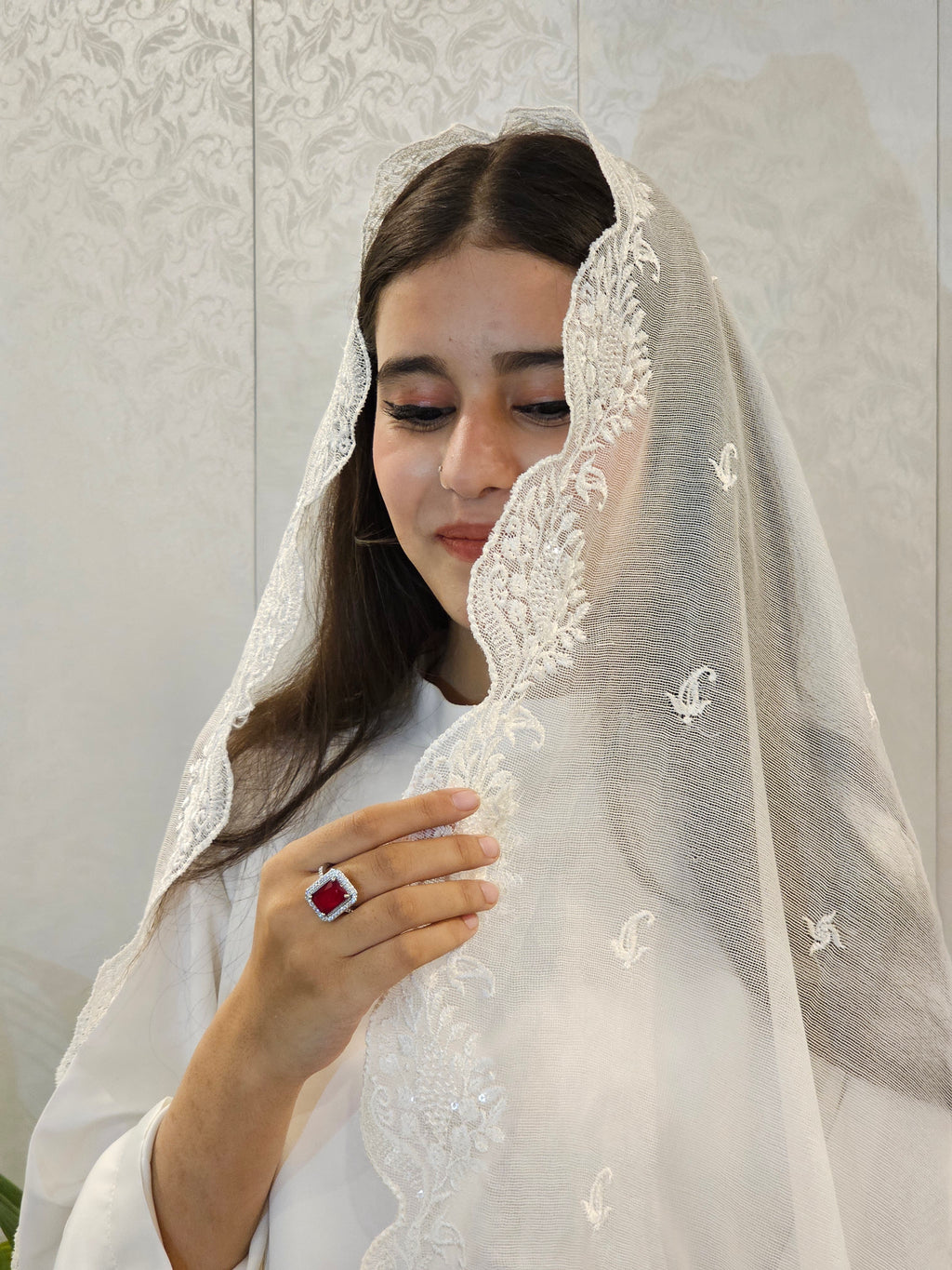 Sophisticated White Sharara Suite