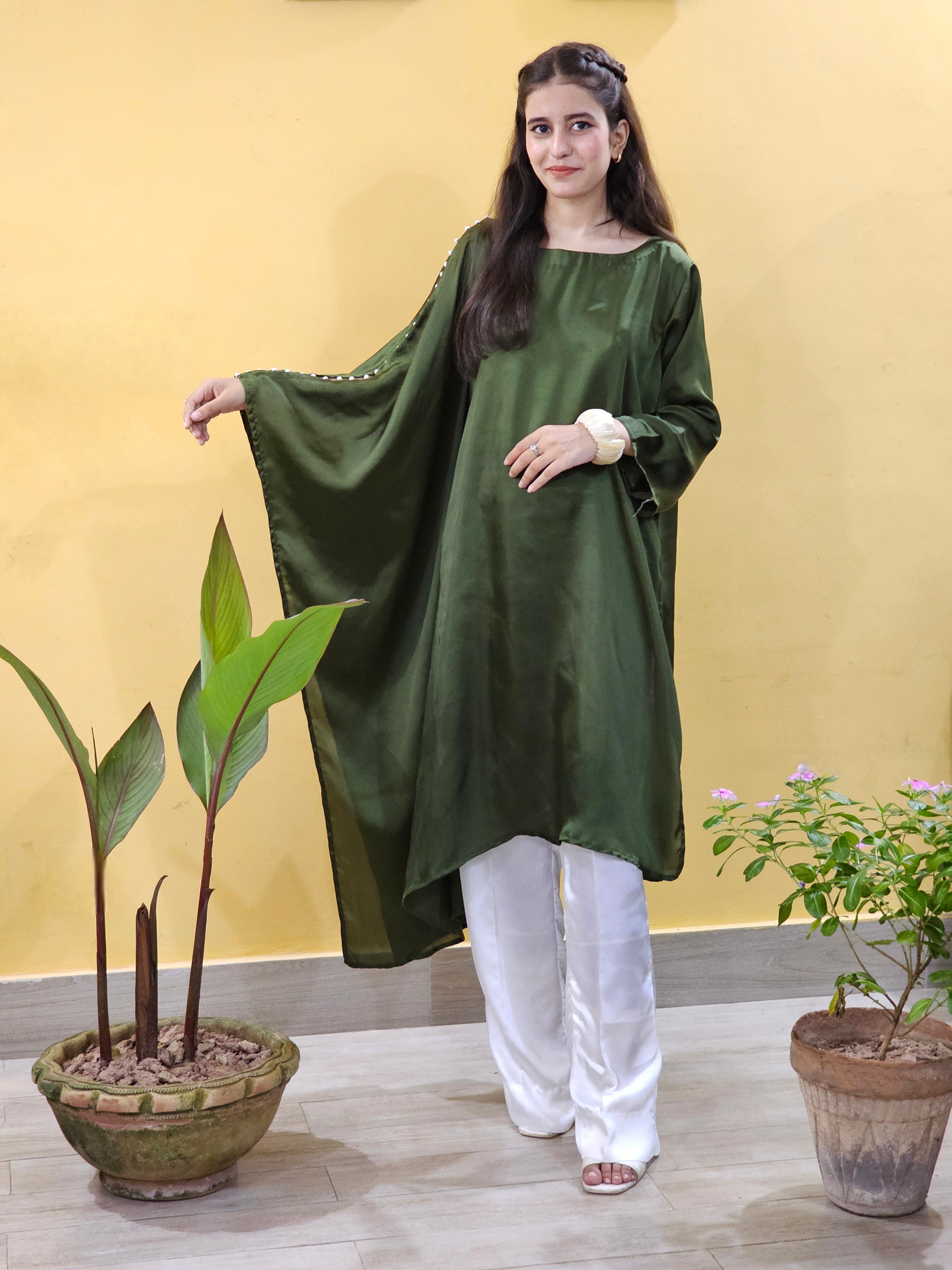 Modern Asymmetrical Short Silk Shirt