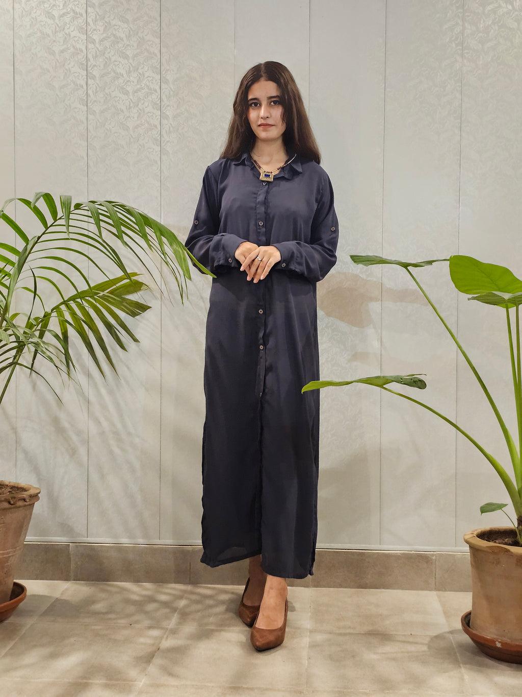 Long Open Georgette Front Open Trendy Willow Shirt