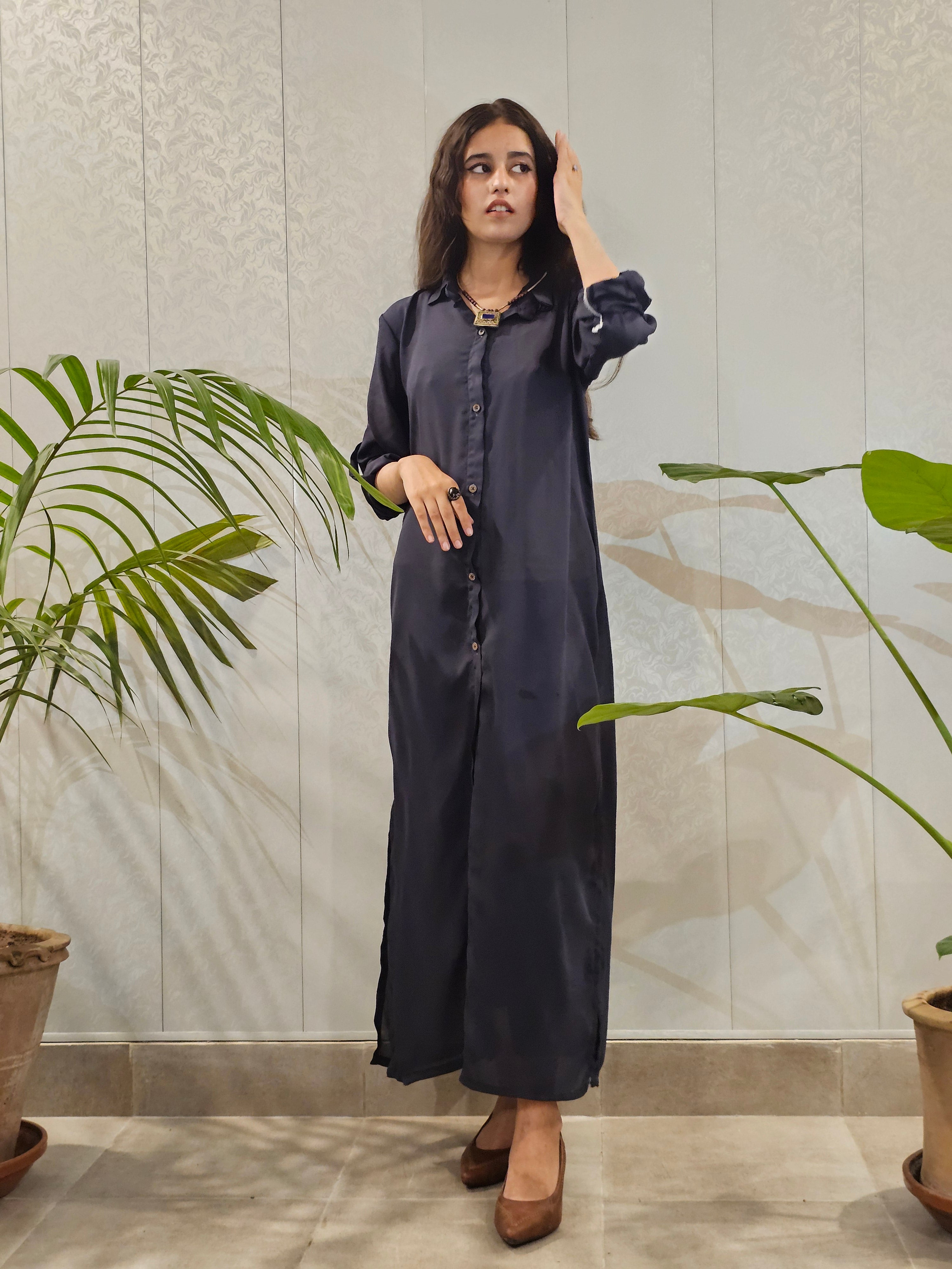 Long Open Georgette Front Open Trendy Willow Shirt