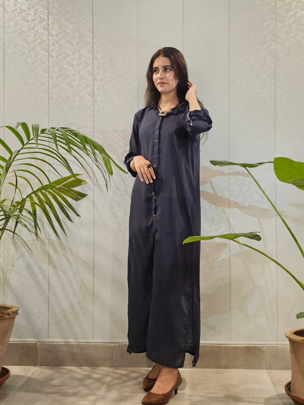 Long Open Georgette Front Open Trendy Willow Shirt