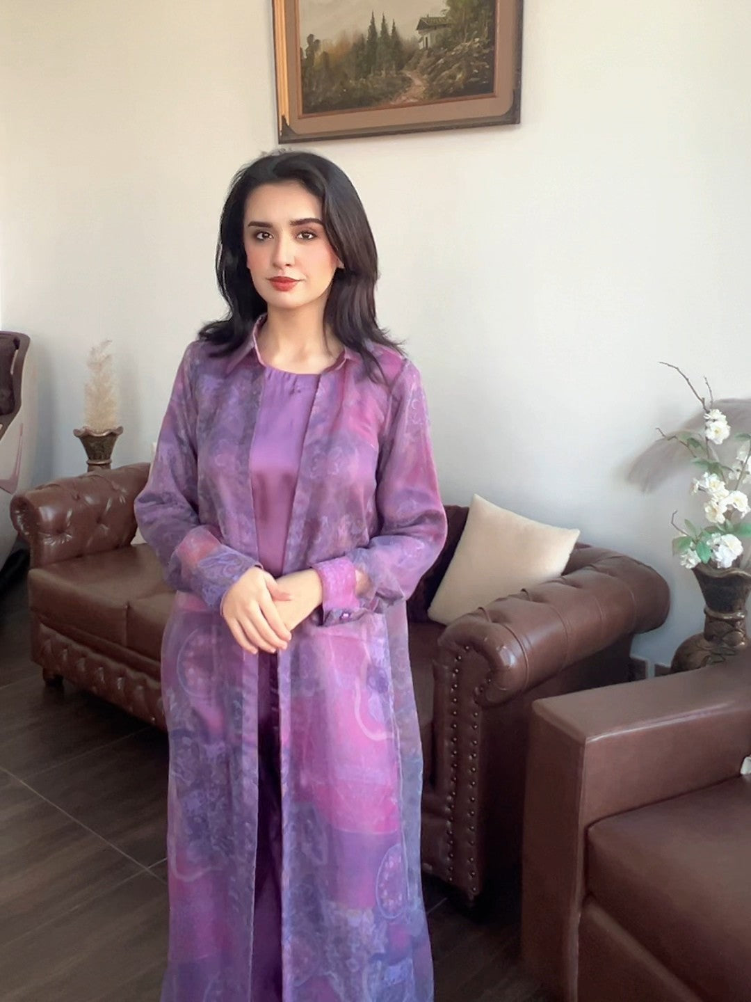 3 Piece Co-ord Set With Gown