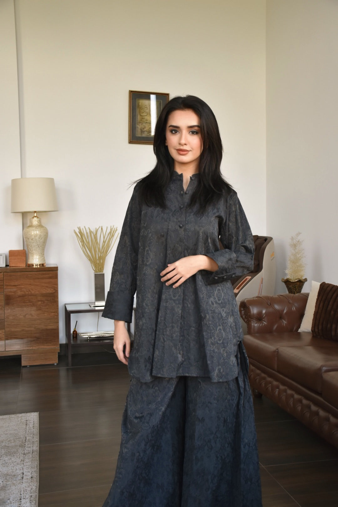 Self Embossed 2 Piece Suit