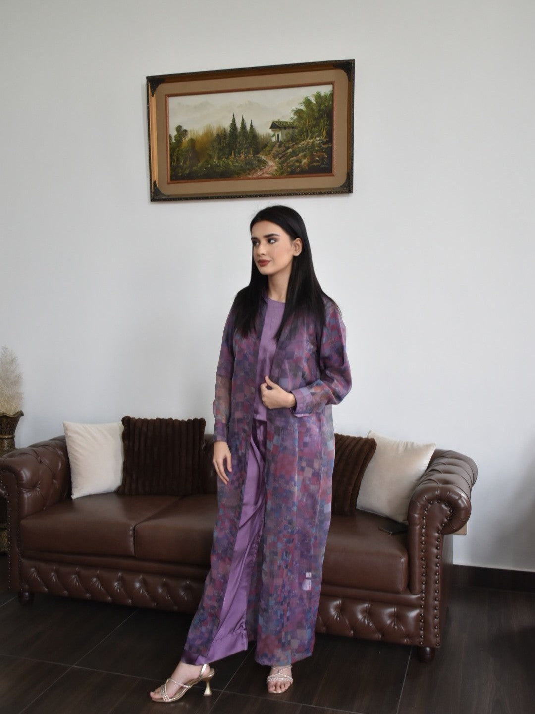 3 Piece Co-ord Set With Gown