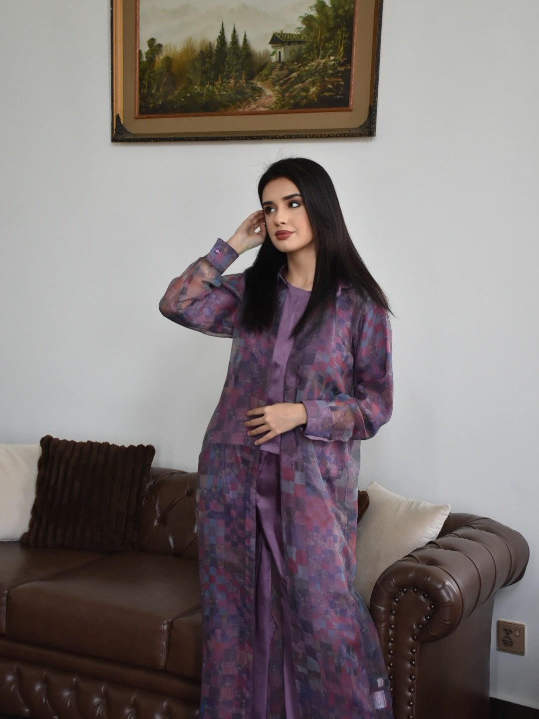 3 Piece Co-ord Set With Gown