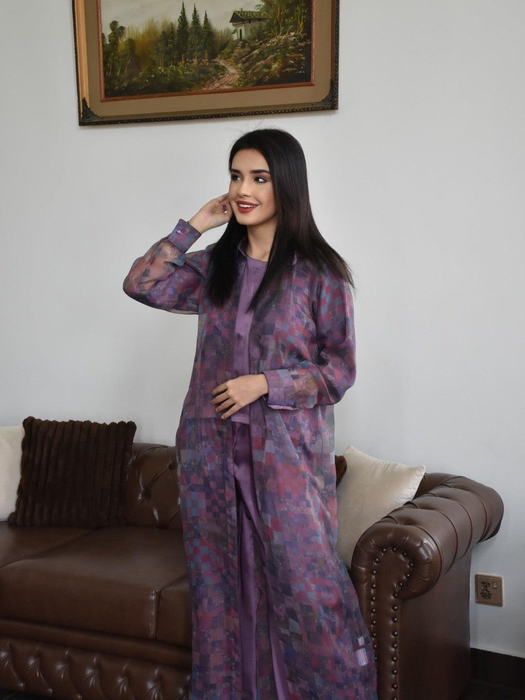 3 Piece Co-ord Set With Gown