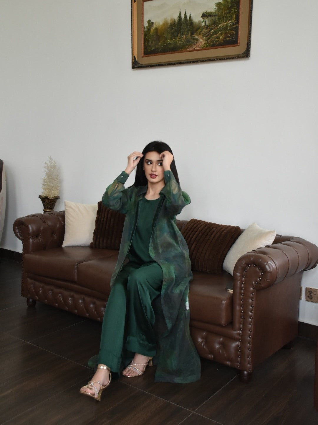 3-Piece Co-ord Set With Gown