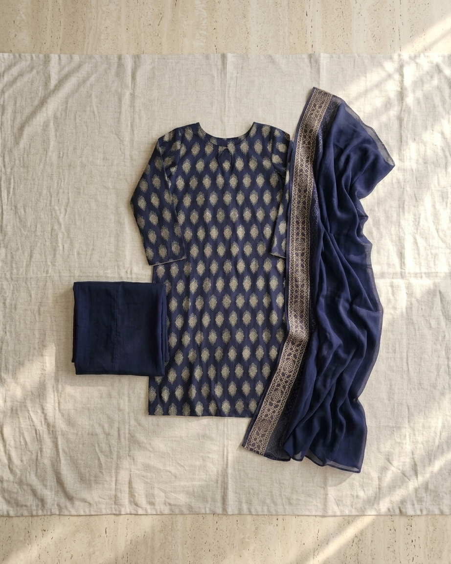 Midnight Sapphire Pure Lawn 3-Piece Suit
