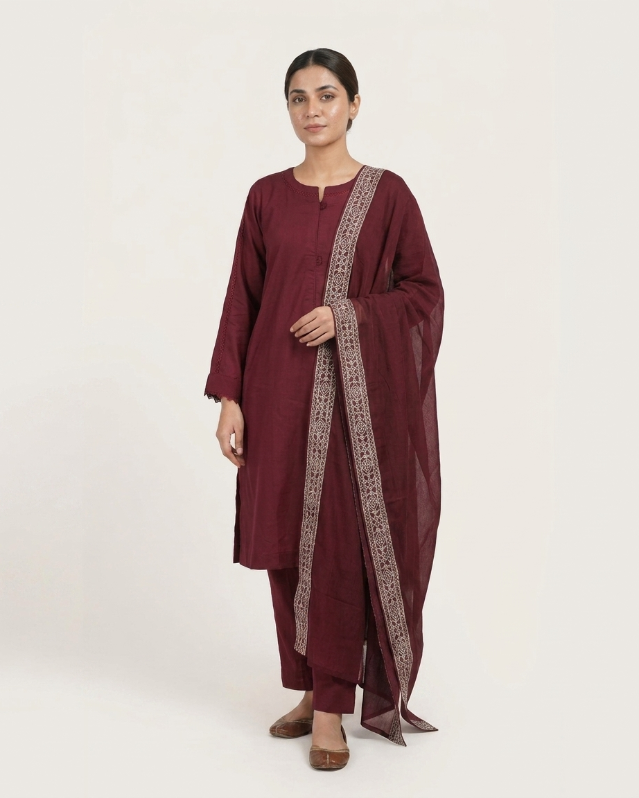 Crimson Vineyard Pure Lawn 3-Pece Suit