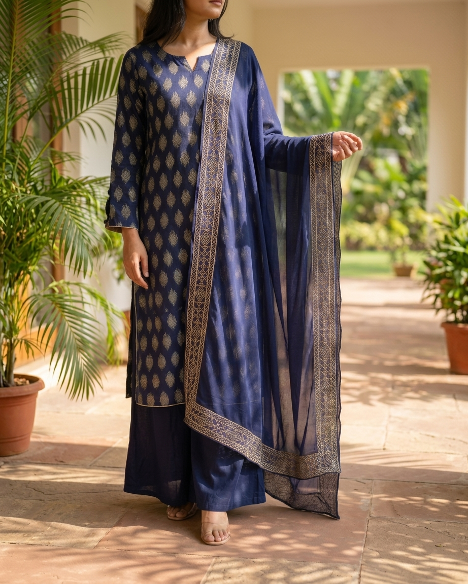 Midnight Sapphire Pure Lawn 3-Piece Suit